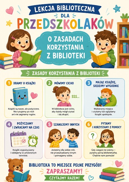 Wakacyjna wizyta przedszkolaków w bibliotece