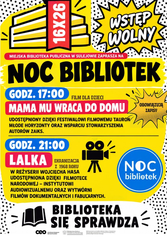 Zapraszamy na Noc Bibliotek 2026! 🎬